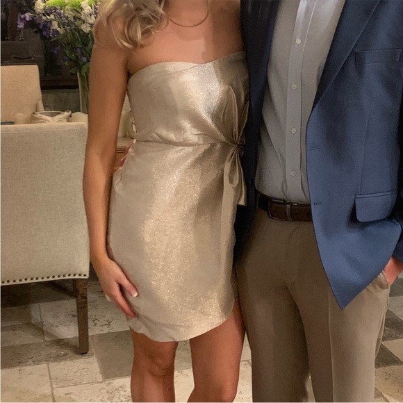 Caught in the Spotlight Champagne Lulu's Dress wedding bachelorette party bride - Picture 2 of 9